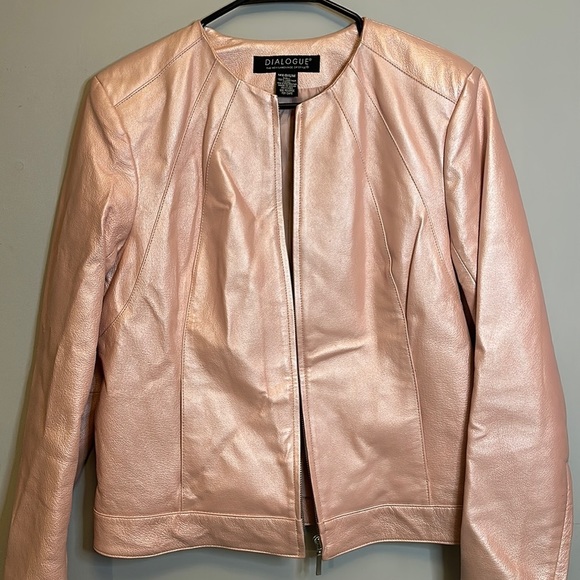 Dialogue Jackets & Blazers - Dialogue Pink Authentic Leather Jacket Size Medium